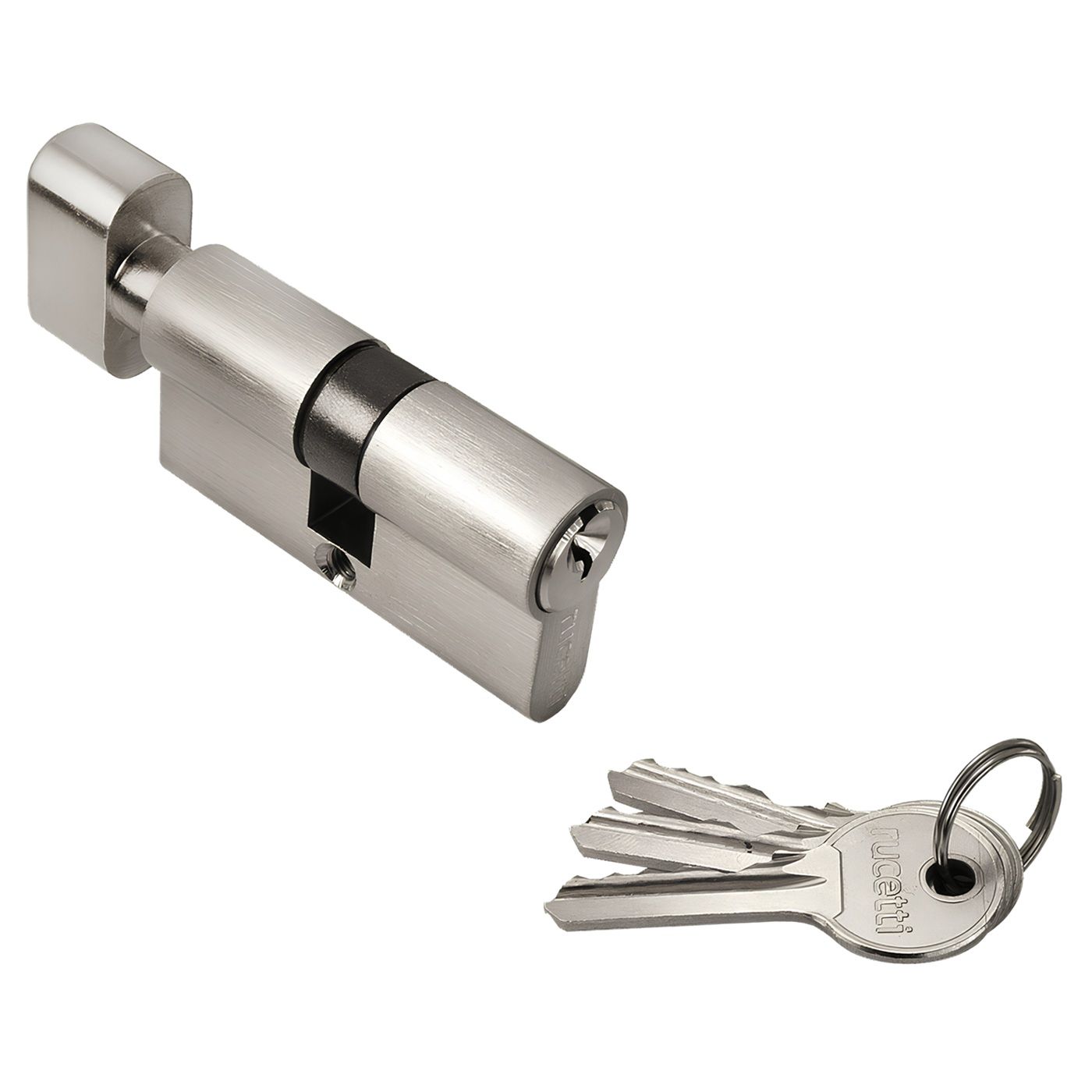 Механизм цилиндровый 60 мм с вертушкой Rucetti HS R60CK SN мат. никель