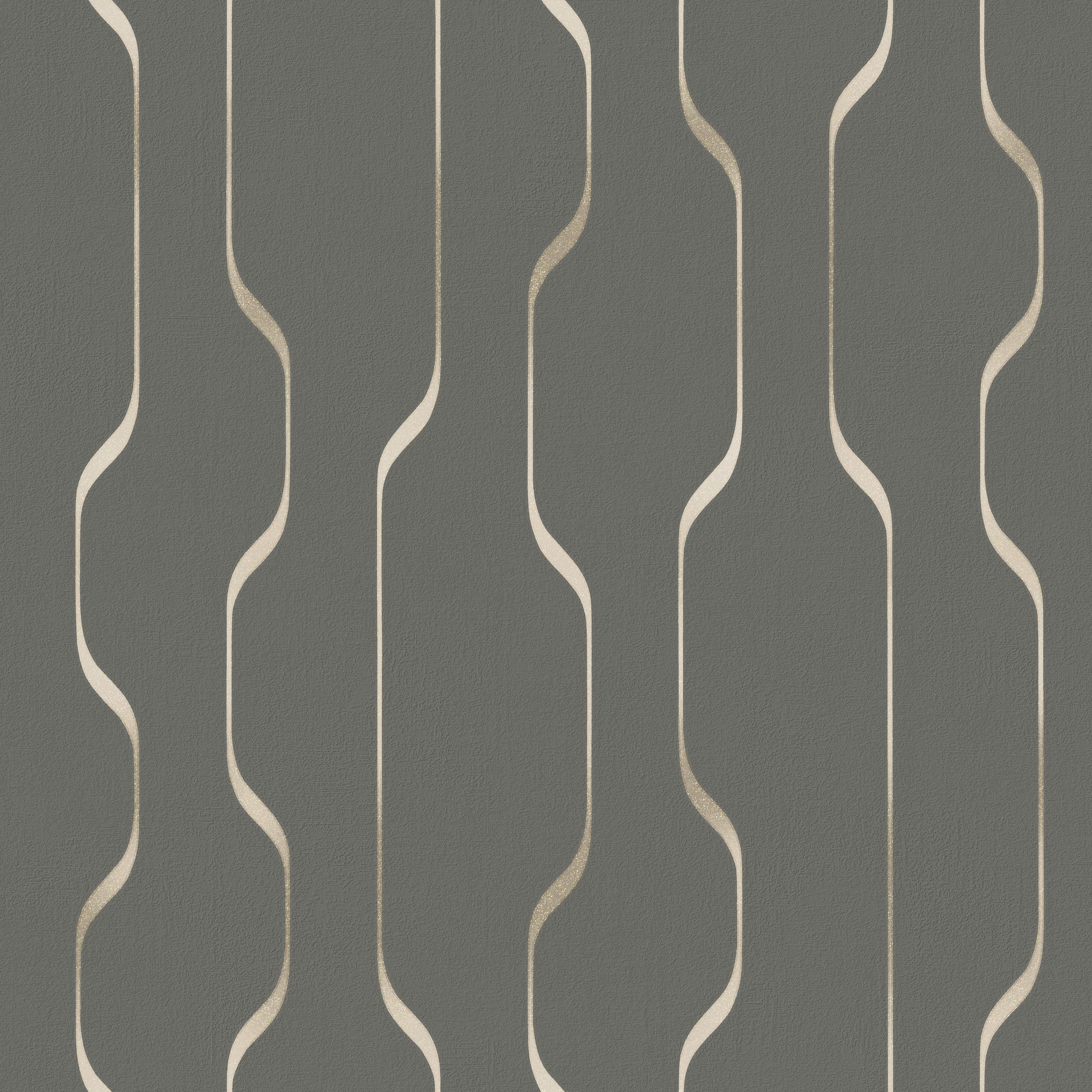 Обои Ateliero Director 588989 графитовые геометрия 1,06х10,05 м