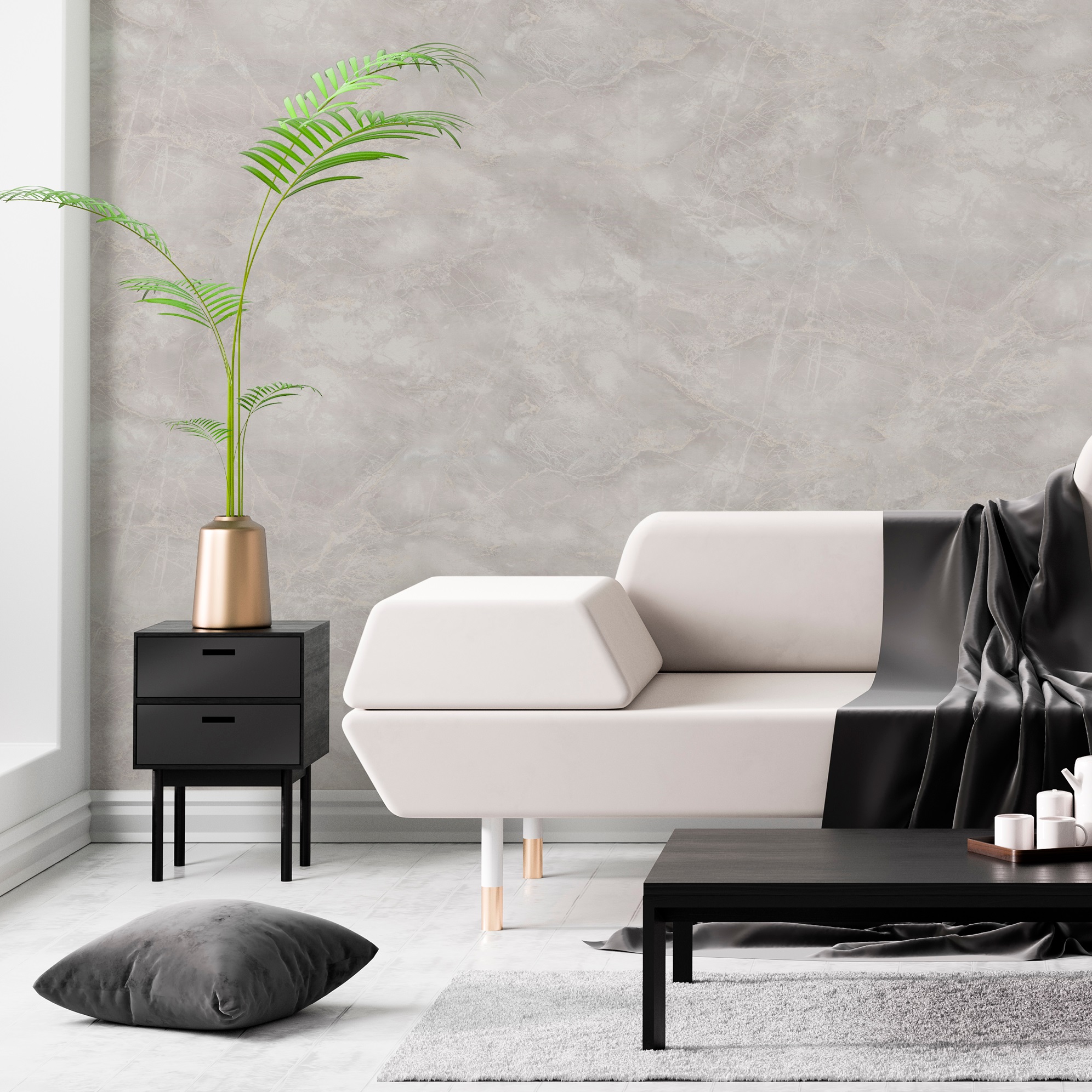 Обои OVK Design Комильфо 11447-04 пудровые мрамор 1,06х10 м