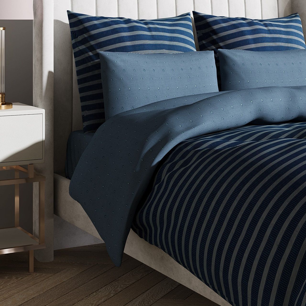 Белье постельное дуэт сатин Гармоника Ливерпуль 70х70 см-2 50х70 см-2