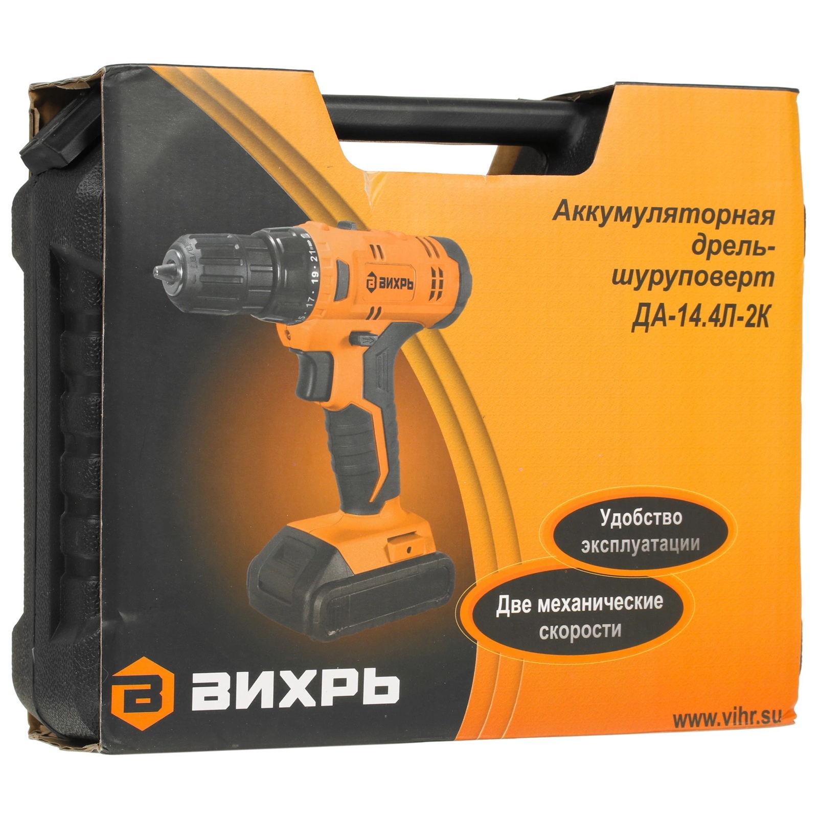 Дрель-шуруповерт аккумуляторная Вихрь ДА-14,4Л-2К 14,4В 2х2Ач 40 Нм