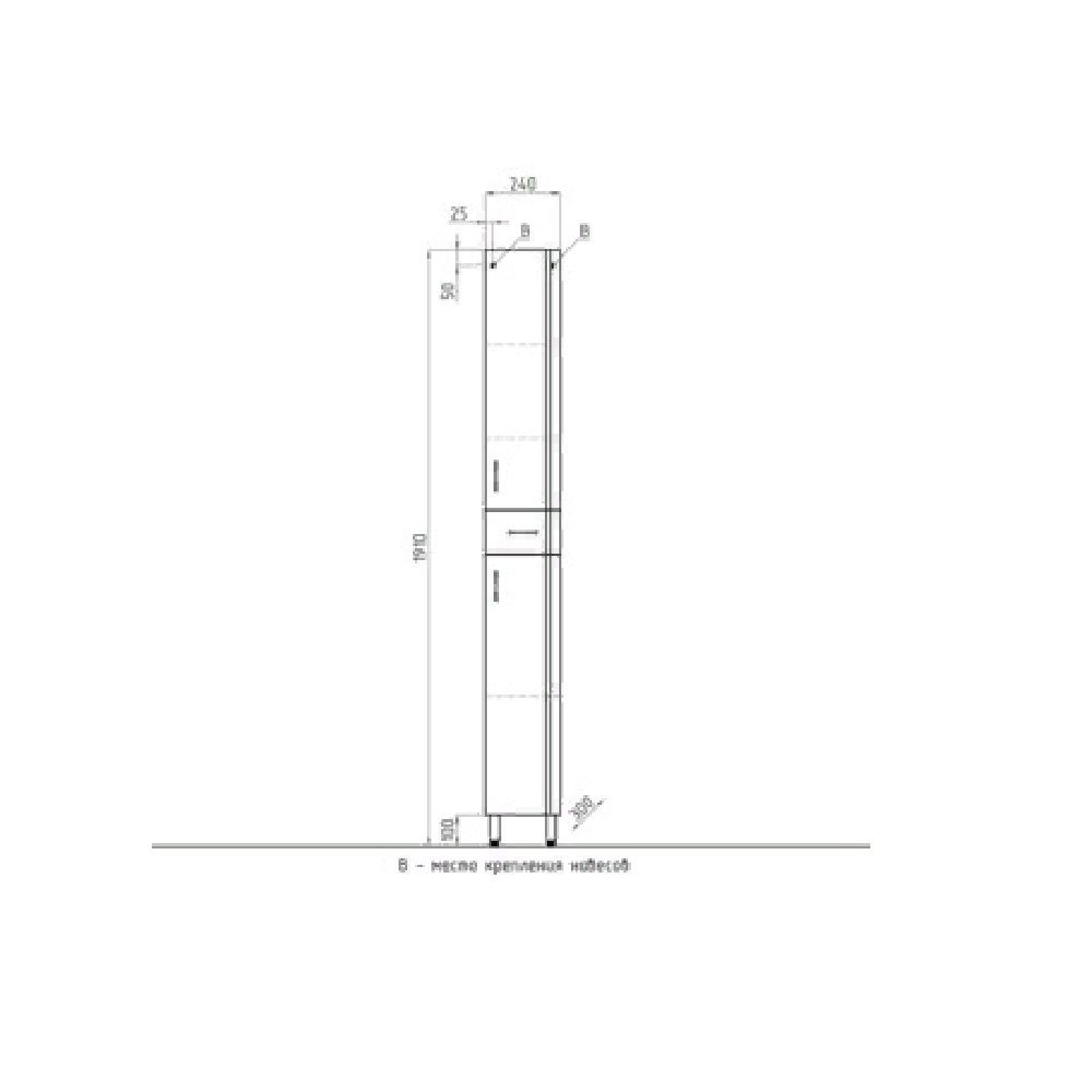 Пенал 24 для ванной белый
