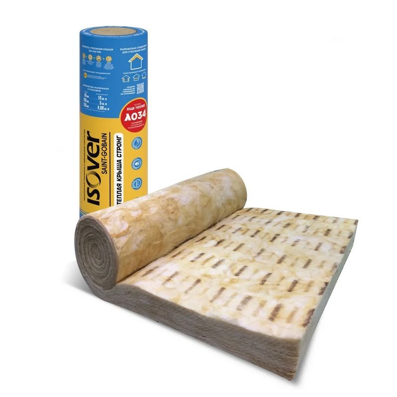 Утеплитель Isover Теплая Крыша Стронг 150х1220х4000 мм (1 шт, 4,88м2, 0,73м3)