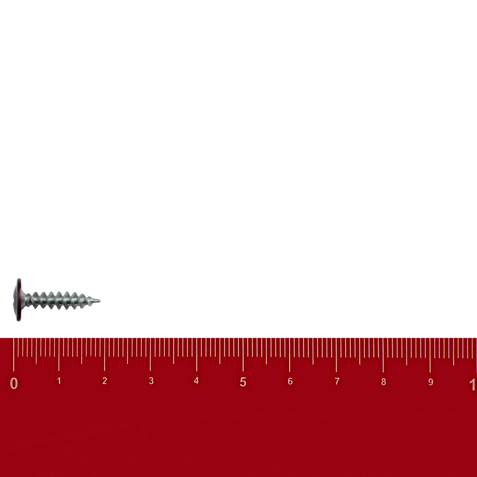 Саморез прессшайба 4,2х19 мм острый коричневый RAL 8017 вес