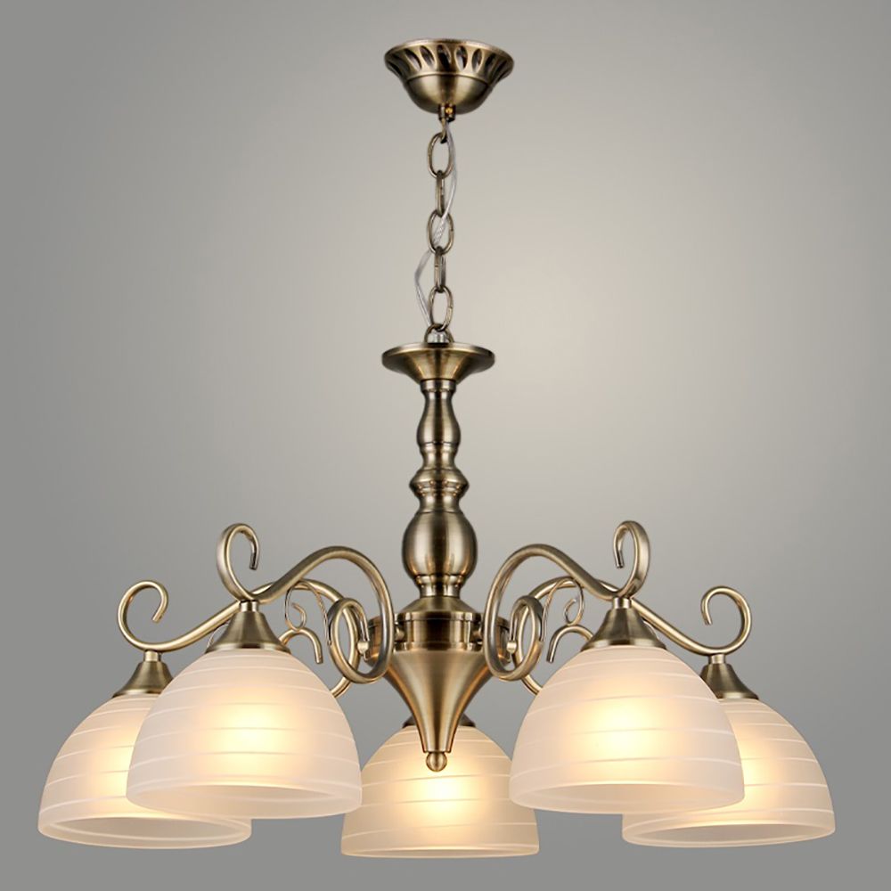 Люстра потолочная A3034/5 AB 5х60Вт E27 d57 см h60 см бронза