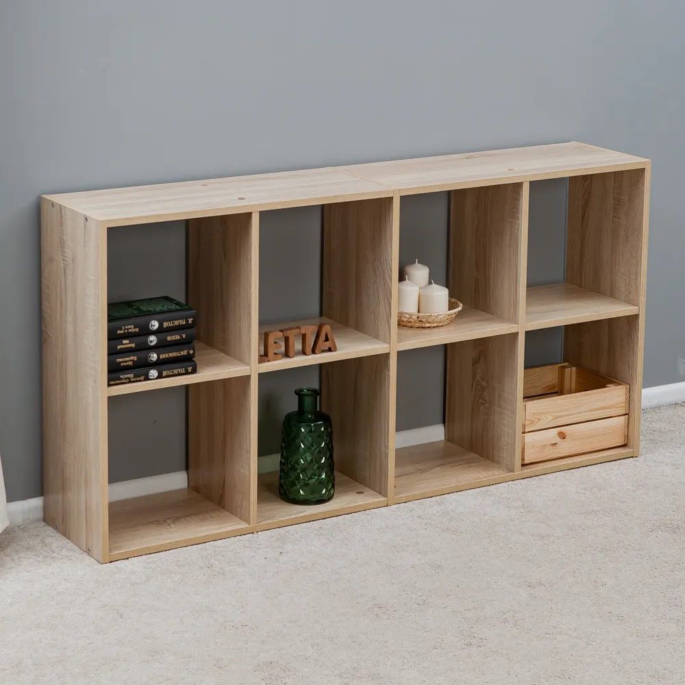 Стеллаж-тумба 2x4 секций дуб сонома 1360x690x320 мм