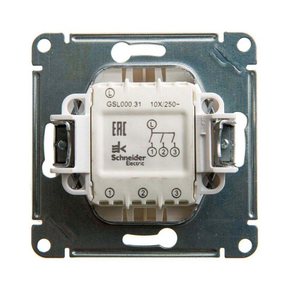 Механизм выключателя 3-кл. СП Glossa 10А IP20 10AX перламутр