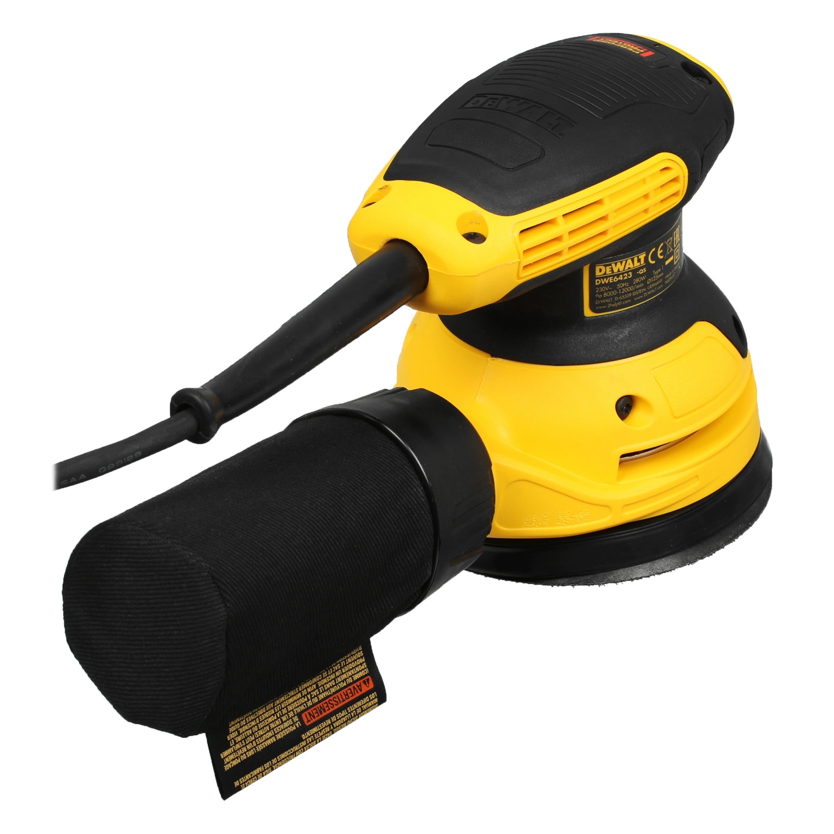 Шлифмашина эксцентриковая DeWalt DWE6423 280Вт 125 мм