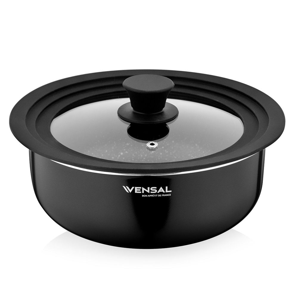 Набор посуды Vensal Module 2 кастрюли 22/24 см и сковорода 26 см со съемной ручкой и крышкой