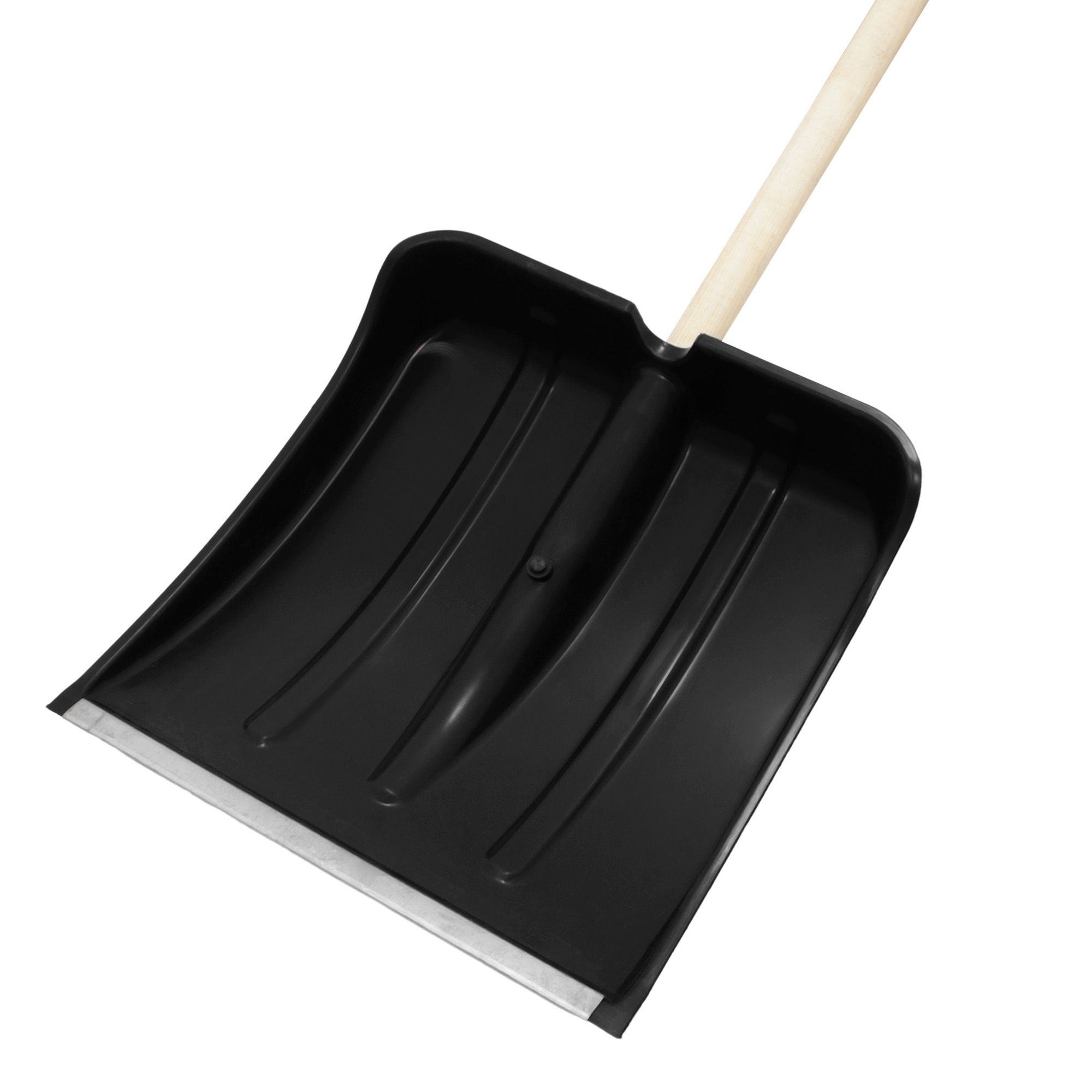 Лопата снеговая оцинкованная планка 385х380 мм черная с черенком 32 мм