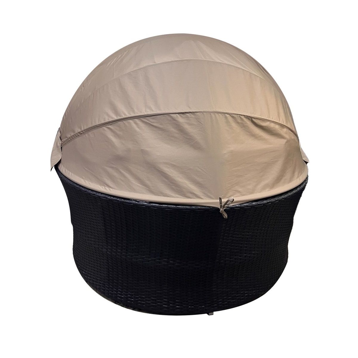 Диван-трансформер иск. ротанг Майа 1960х1920х1600 мм черно-бежевый