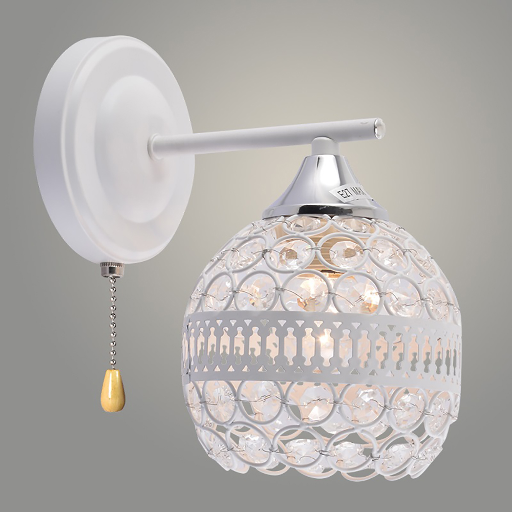 Бра XA1585/1W WH+CR белый/хром 1х60Вт E27 h200 crst, HN23