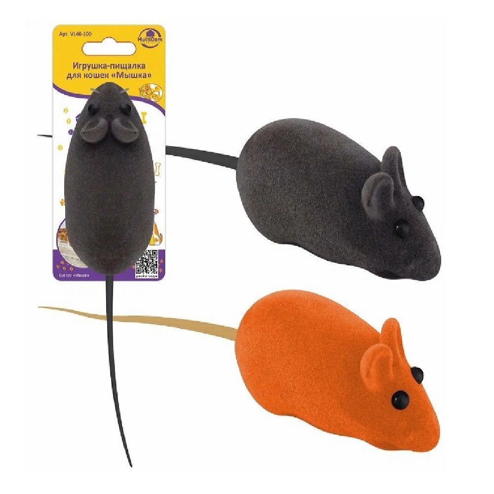Игрушка-пищалка для кошек Мышка 13х2х3 см VL40-100