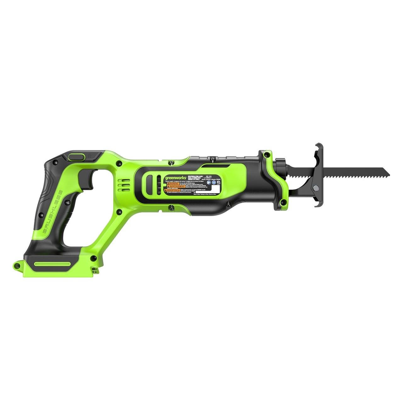 Пила сабельная аккумуляторная Greenworks 1200607 24В бесщеточная без АКБ и ЗУ
