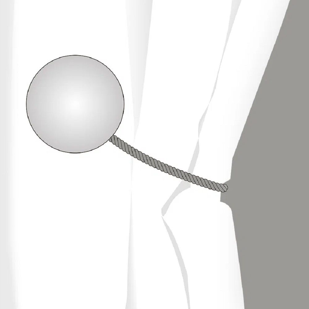 Клипса с магнитом круг 45 мм на тросе Однотонный №77 белый матовый