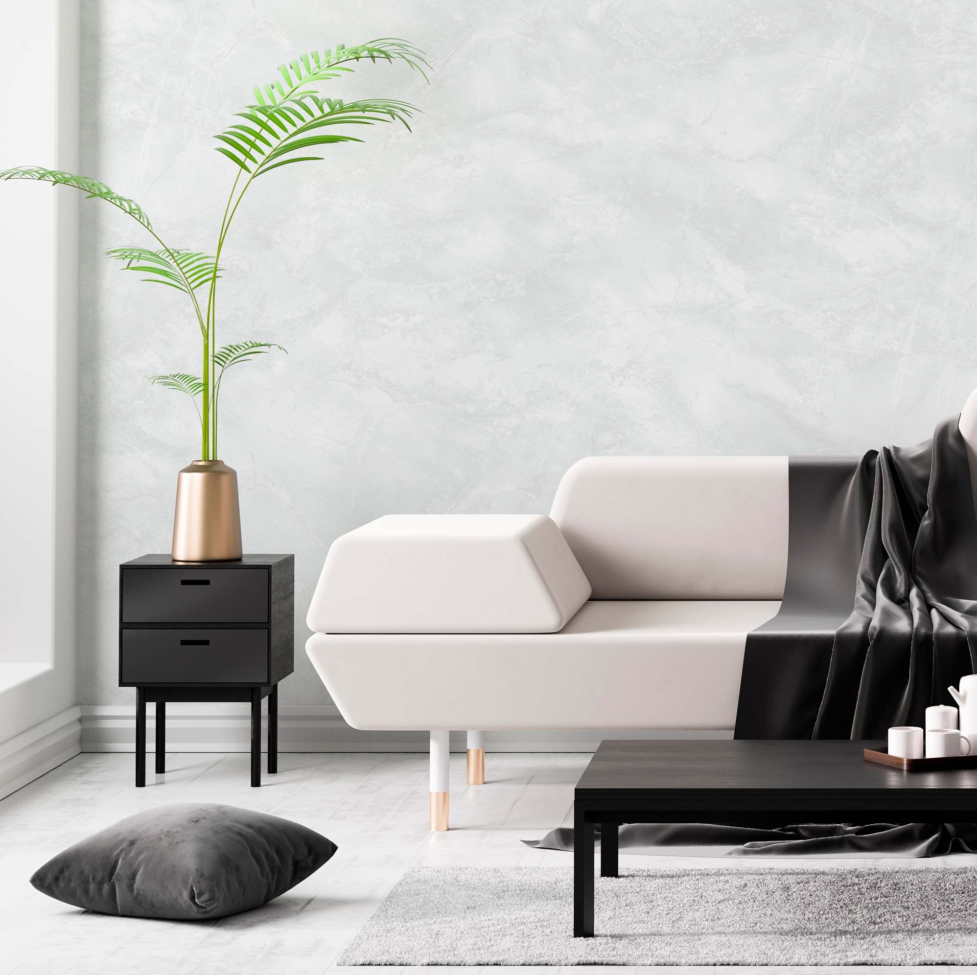 Обои OVK Design Комильфо 11447-03 серые мрамор 1,06х10 м