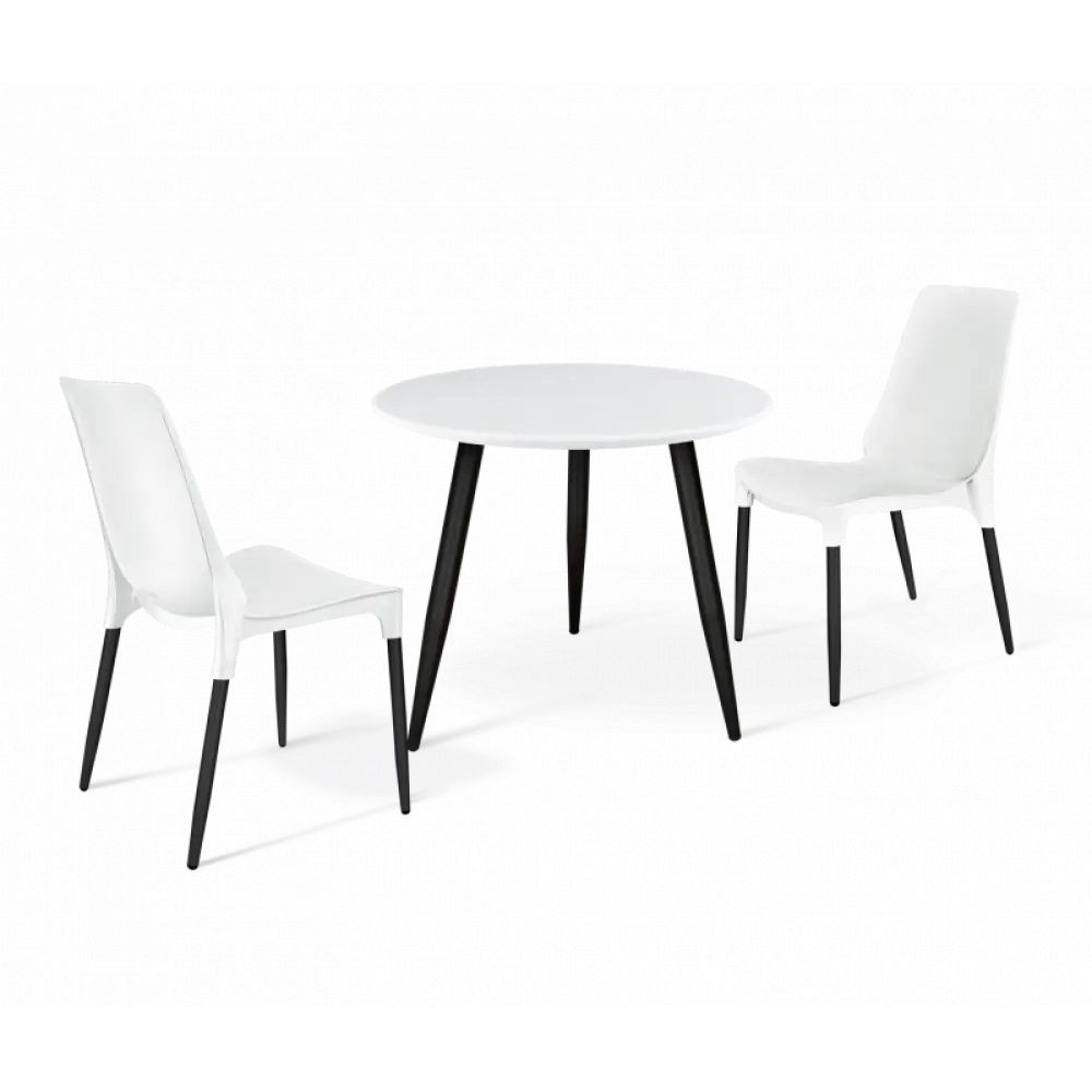 Стол Sheffilton SHT-TT80/TU14 белая шагрень черный муар