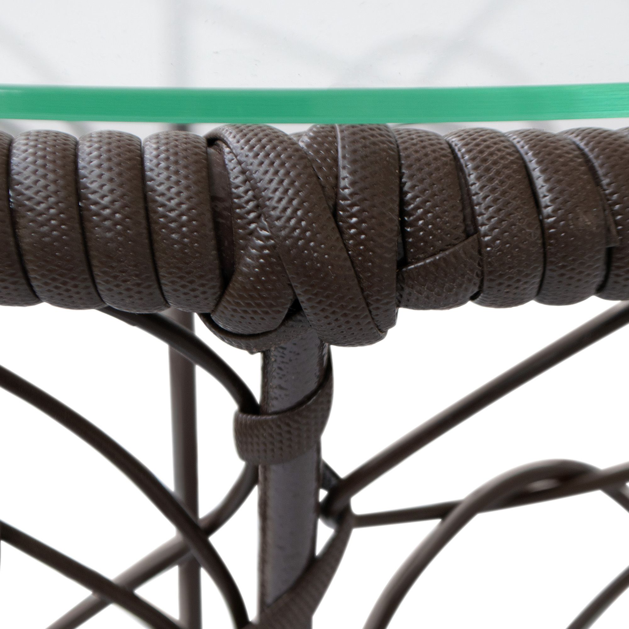 Стол Mamasan-Papasan d430 мм иск. ротанг плетение коричневое