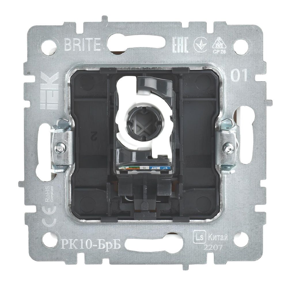 Розетка компьютерная СП RJ45 кат 5E Brite РК10-БрБ IEK BR-K10-1-K01 белый