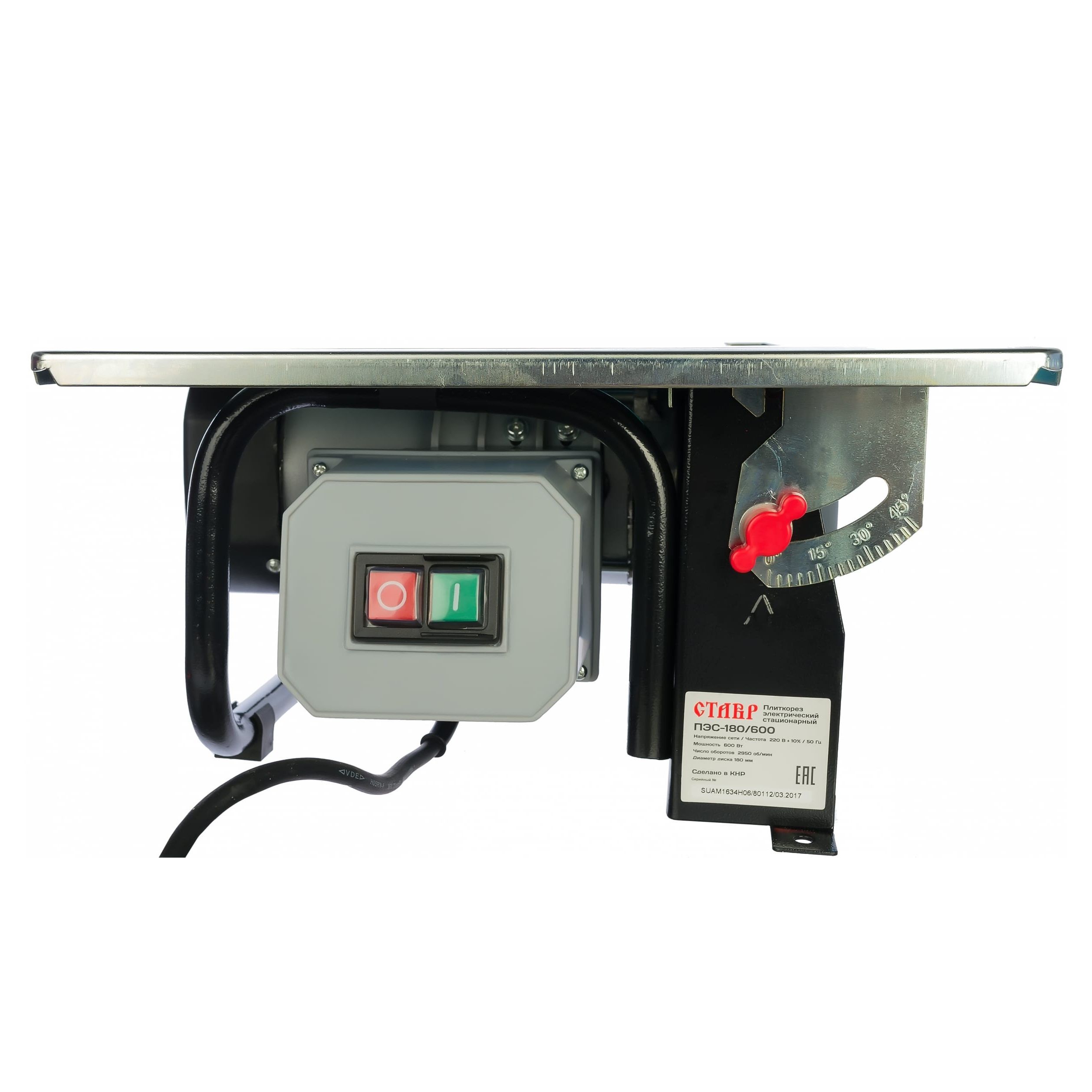 Плиткорез электрический Ставр ПЭС-180/600 600Вт 180 мм 2950 об/мин 0-45⁰ магнитный выключатель