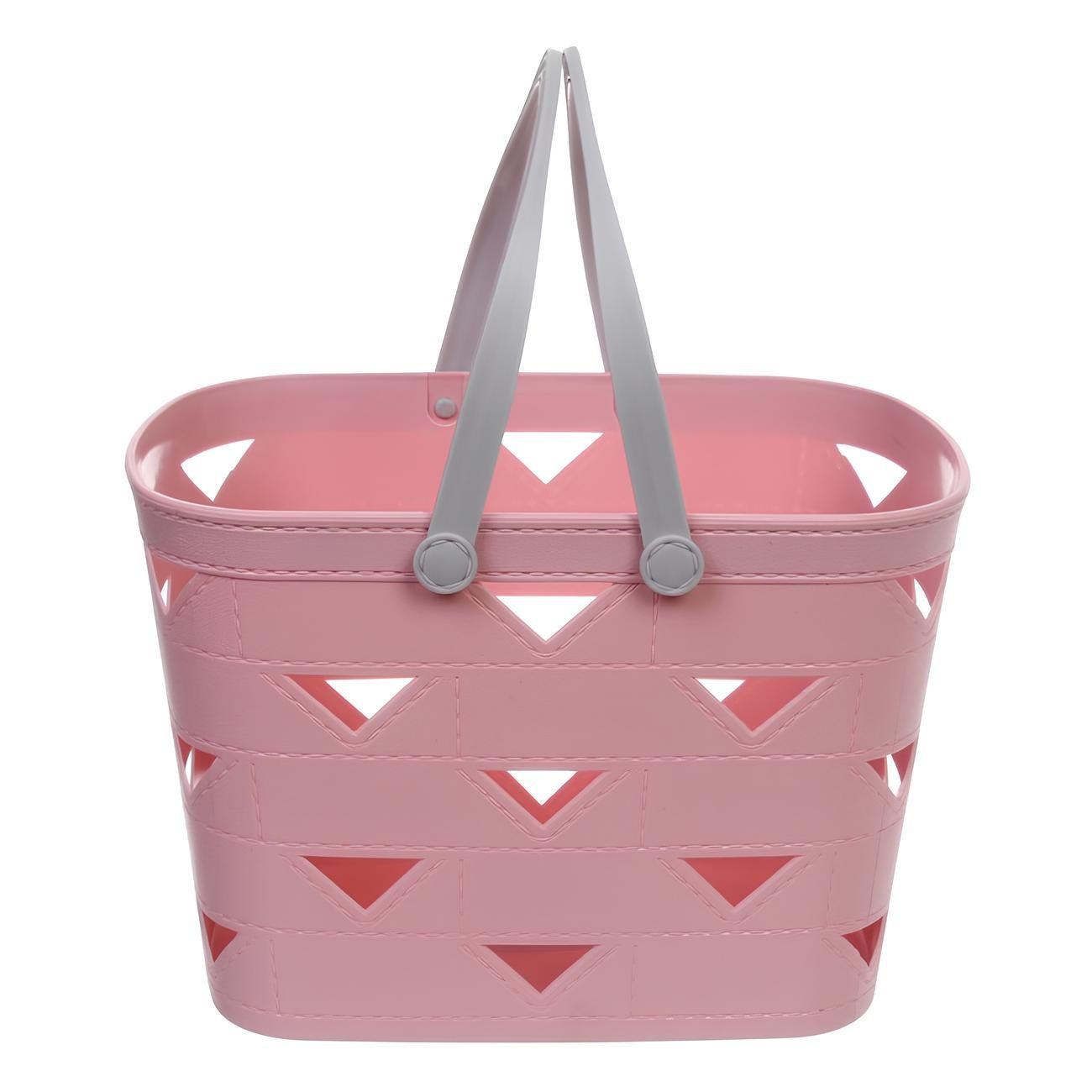 Корзина для хранения Лерберг 26,5х18х17 см с ручками пудровая роза
