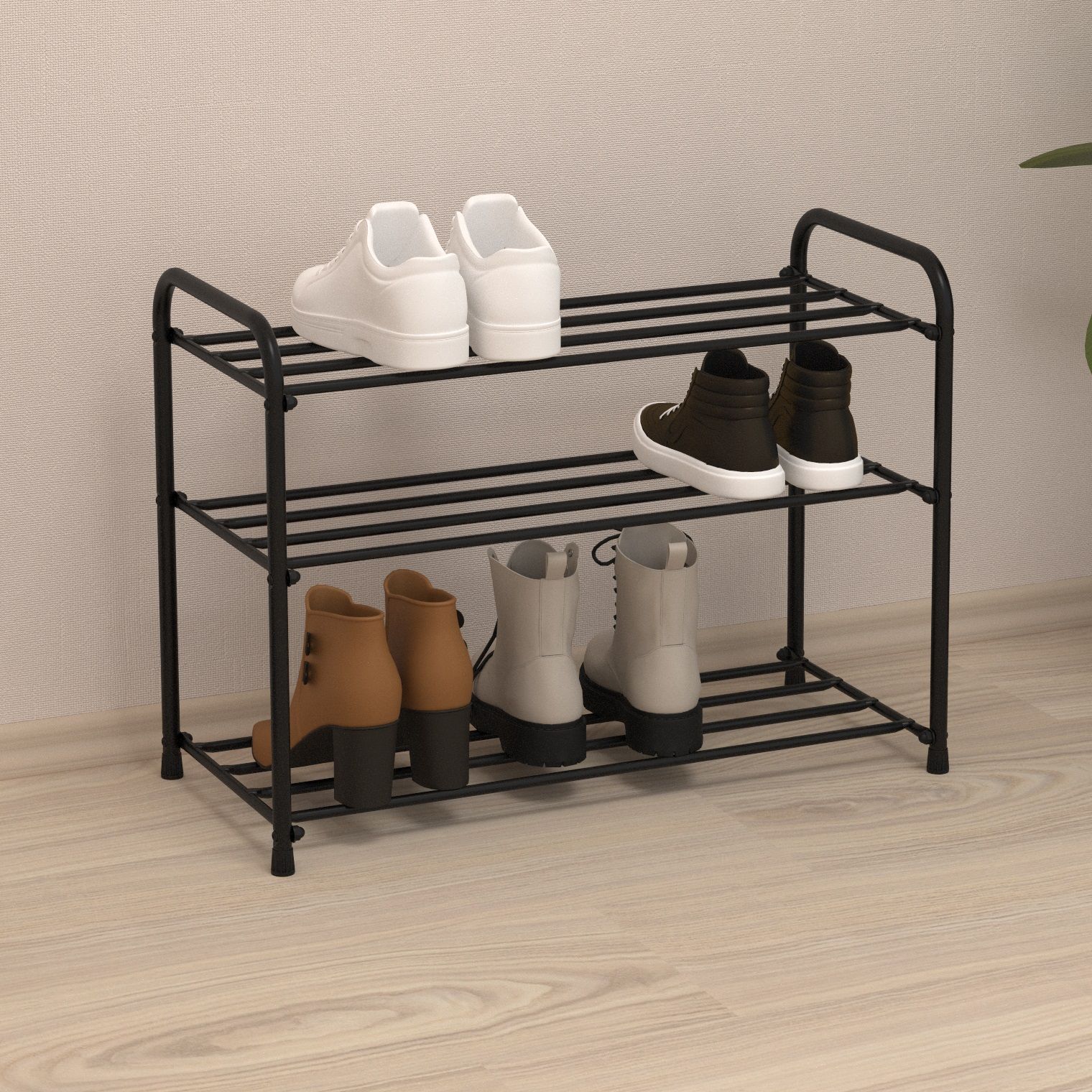 Полка для обуви Альфа 23 650х410х300 мм металл Черный