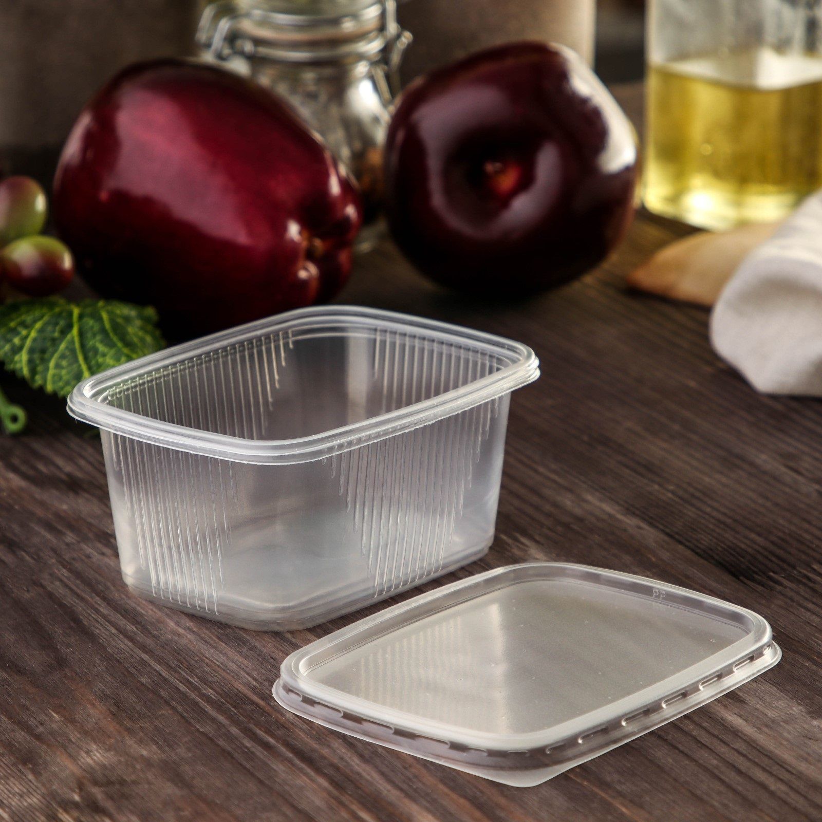 Набор контейнеров ПП 250 мл прямоугольные с крышкой 10,8х8,2х4,6 см 10 шт