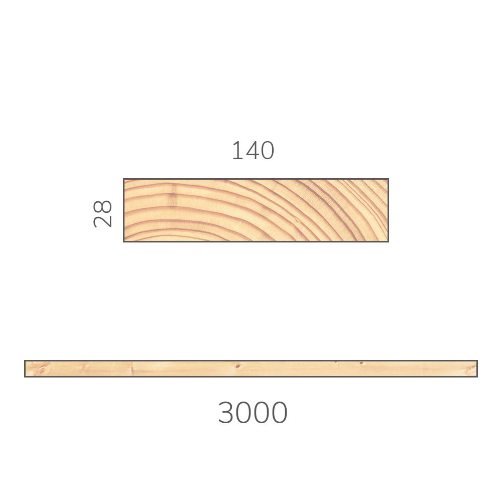 Доска террасная 28х140х3000 мм лиственница сорт АВ