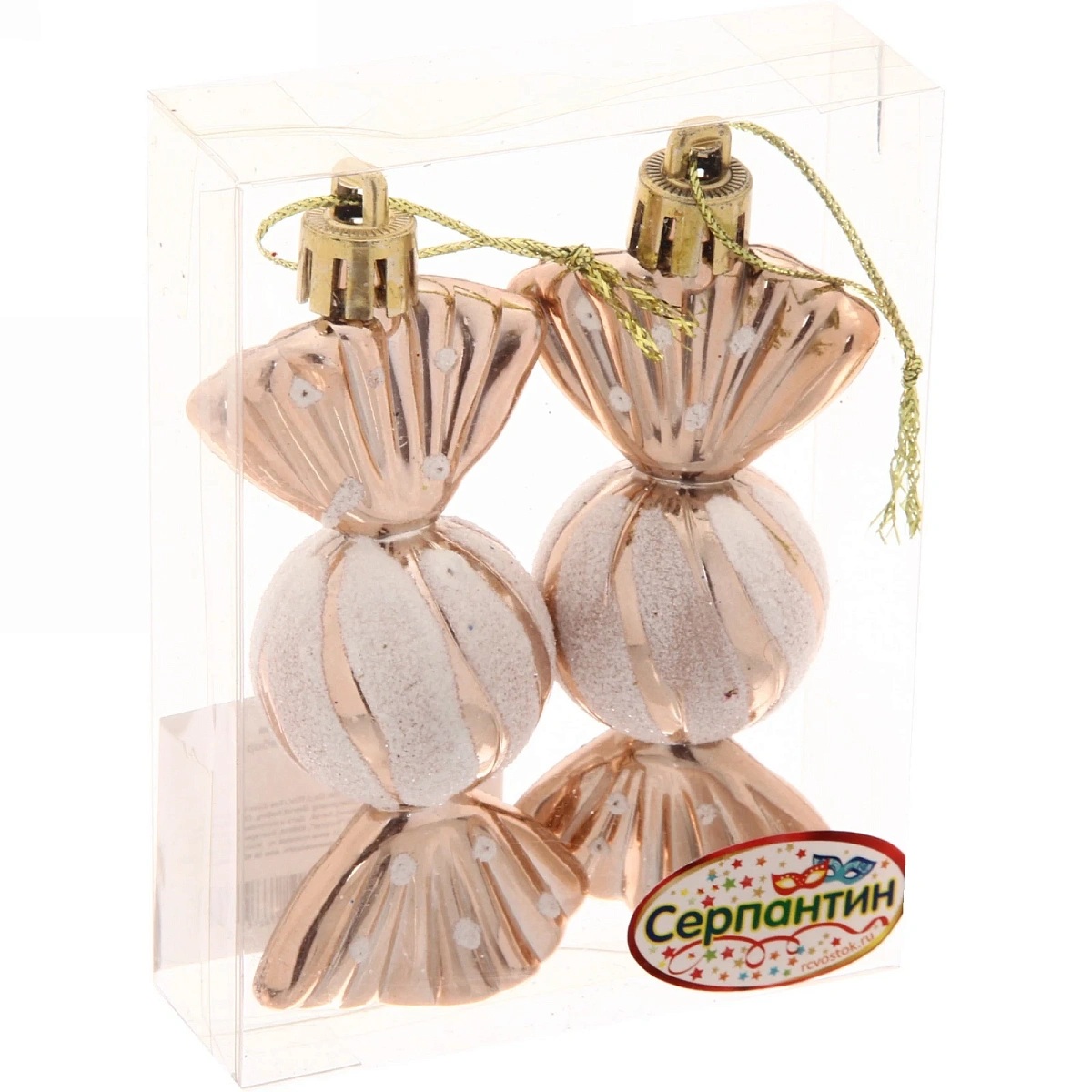 Ёлочные игрушки Таинственное очарование Конфетки 8 см шампань 2 шт