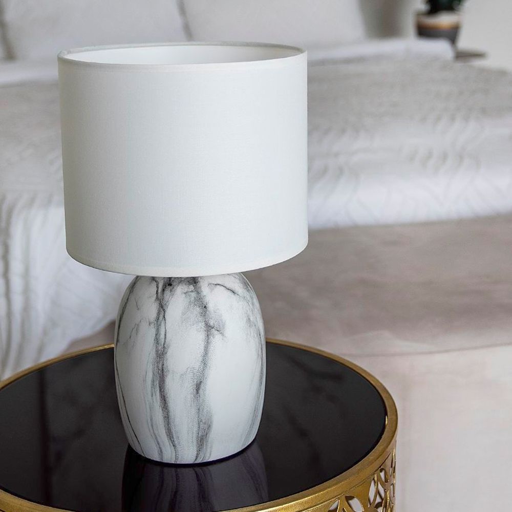 Светильник настольный Лючия 366 Мармо итальяно 40Вт Е14 белый