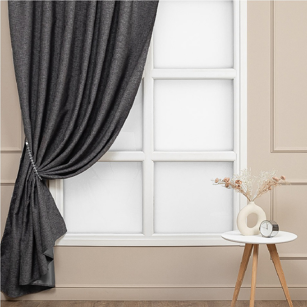 Штора портьерная лен Amore Mio RR 6PL 102-34 160х260 см серая