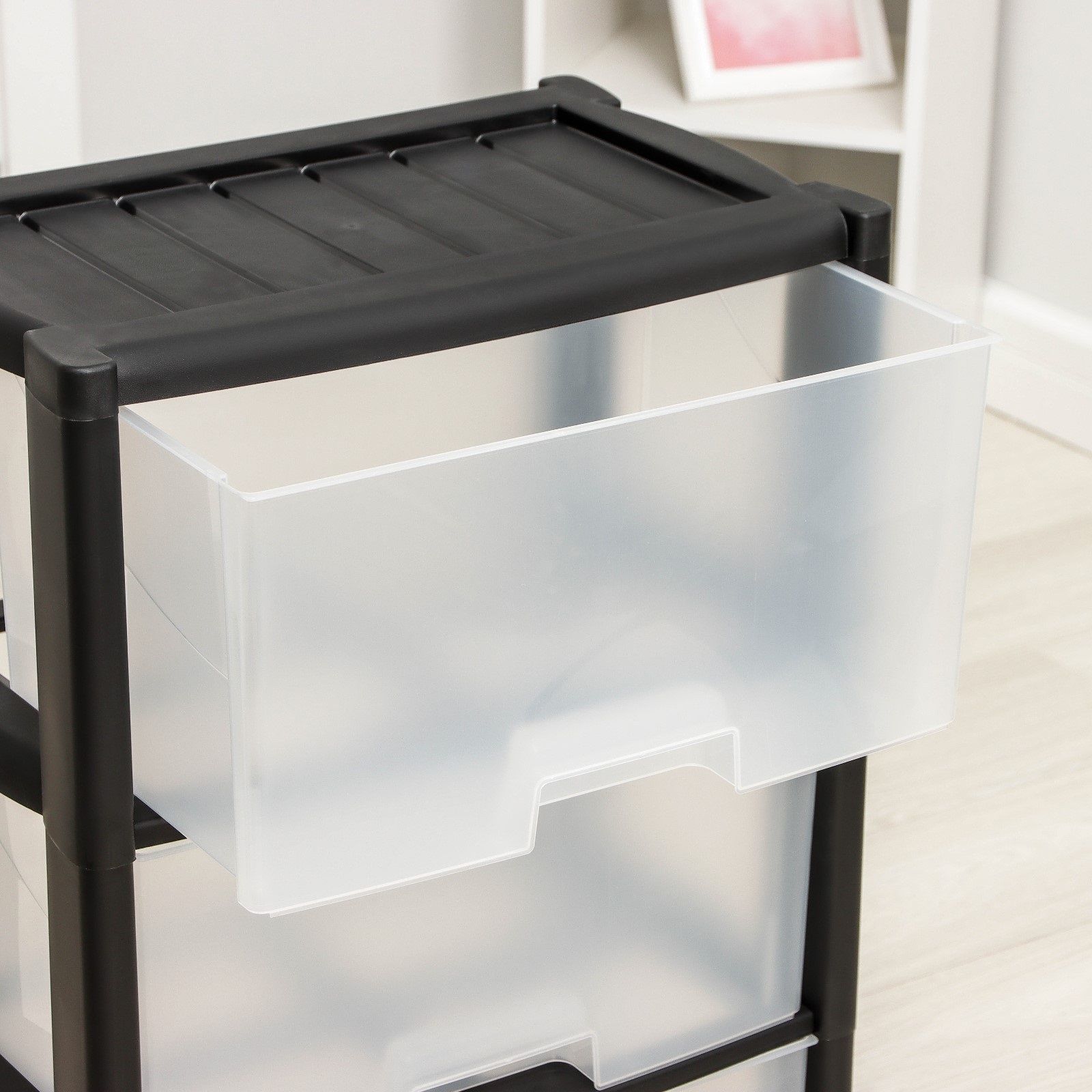 Комод Колорит 475х710х300 мм 3 ящика черный пластик