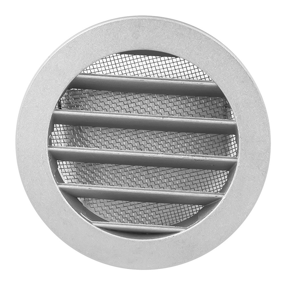 Решетка вентиляционная круглая D125 алюминиевая с фланцем D100, 10РКМ