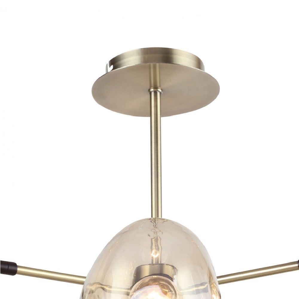 Люстра потолочная Rivoli Camila P6 6х40Вт E14 золото сатин