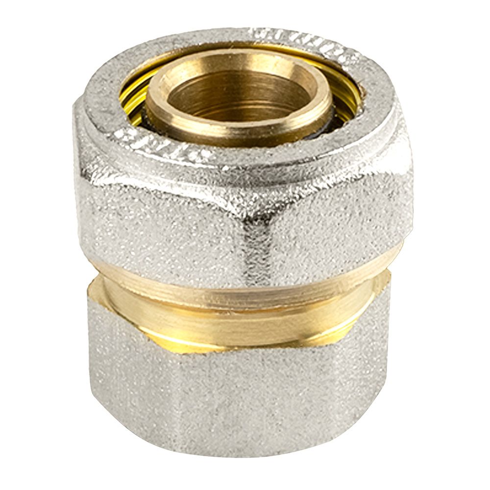 Муфта обжимная латунь никель 20 мм х 1/2" ВР