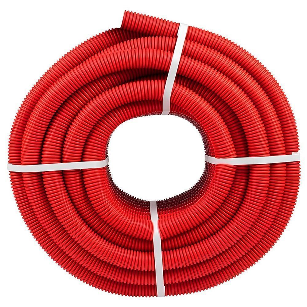 ГОФРОТРУБА с прот. ПНД d 25 25м Красная/чёрная