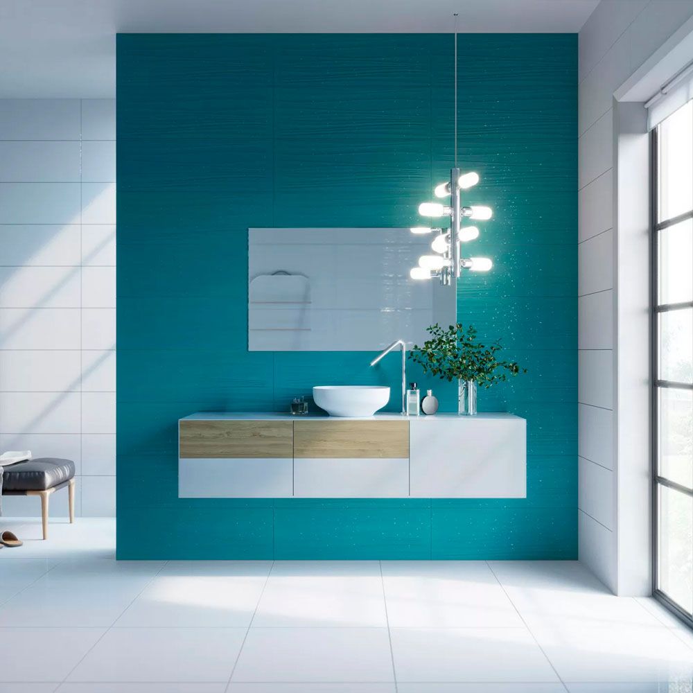 Плитка настенная Gracia Ceramica Marella turquoise wall 01 30х90 см бирюзовая 1,35 м2