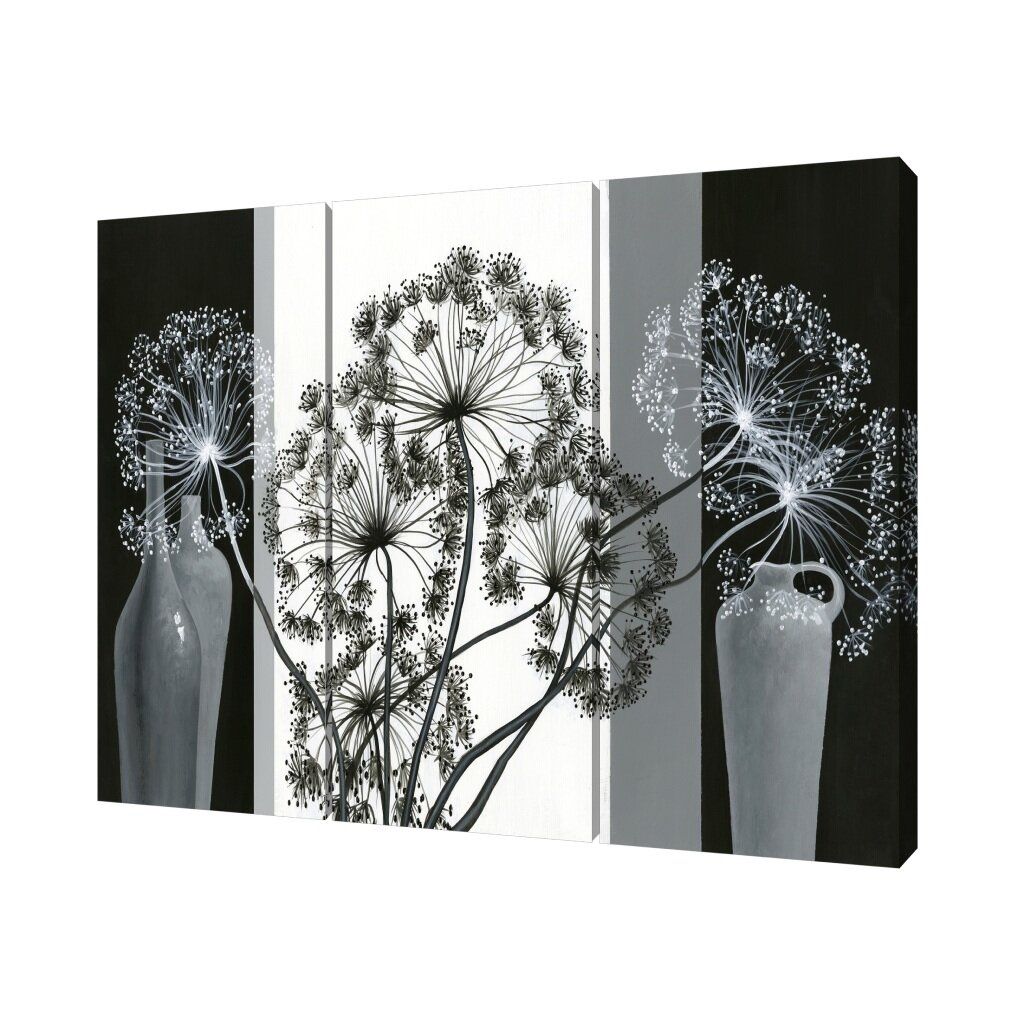 Модульная картина D-704 (99*65) Одуванчик на черном