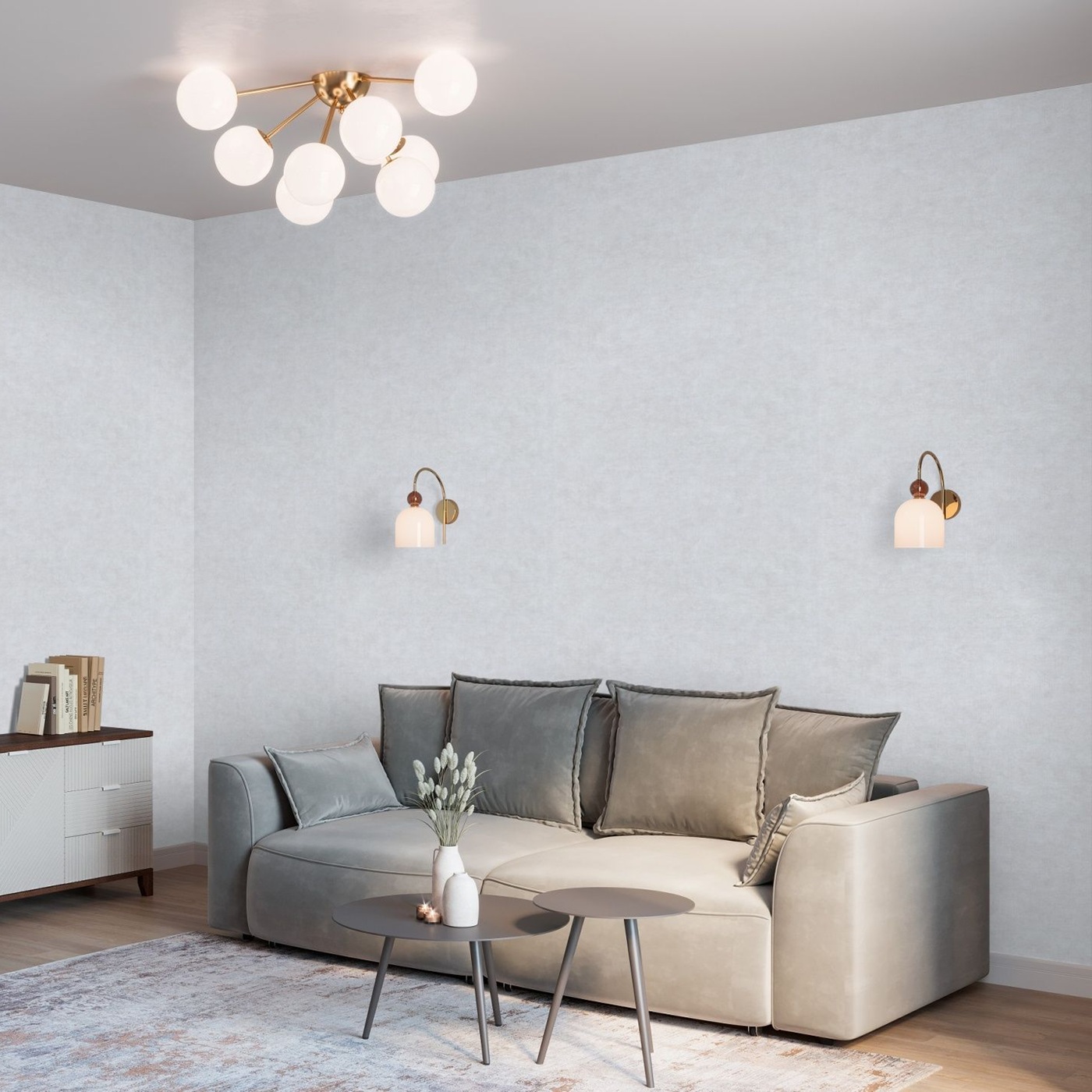 Обои Palitra Life 1001 ночь PL72859-14 светло-серые рогожка 1,06х10,05 м