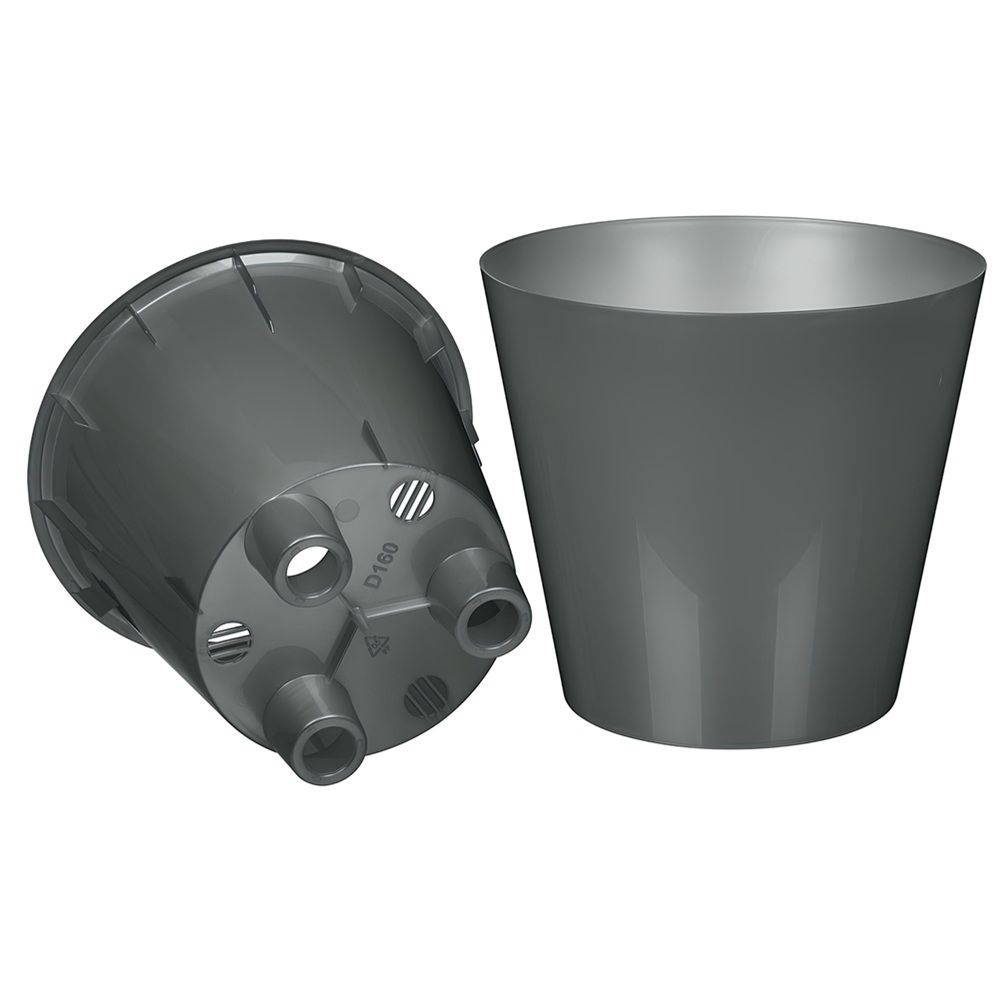 Горшок для орхидеи с дренажной вставкой серо-перламутровый 20 см 4 л