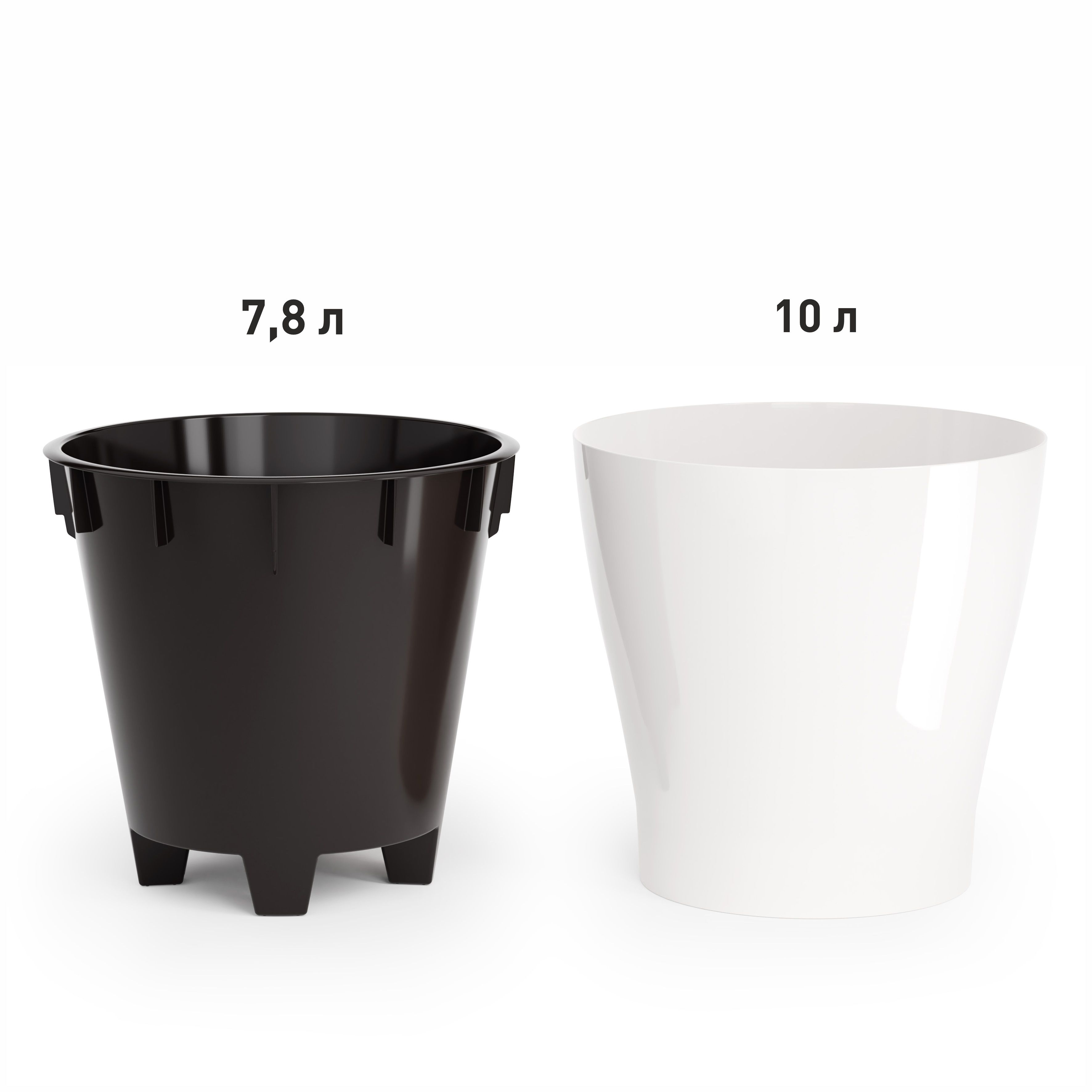 Горшок цветочный Лея белый 10 л двойной