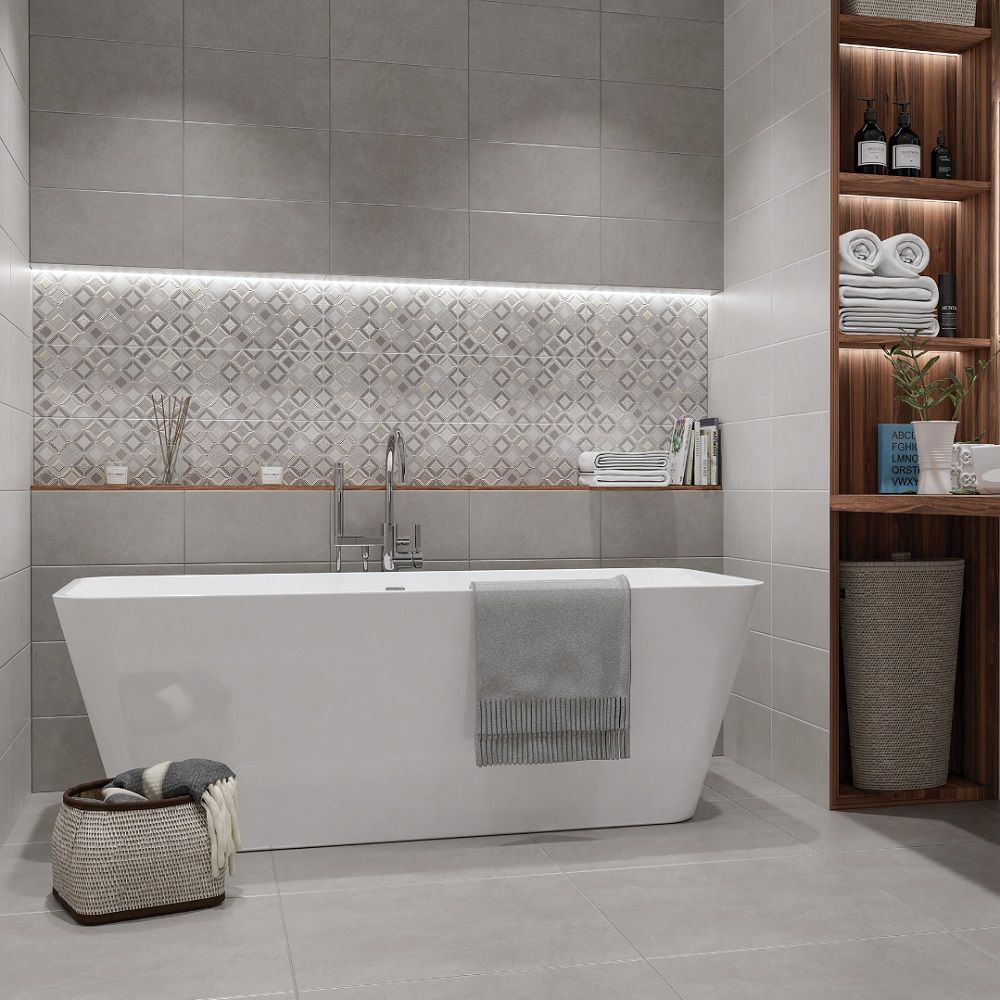 Плитка настенная Azori Starck Grey 20,1x40,5 cм серая 1,22 м2