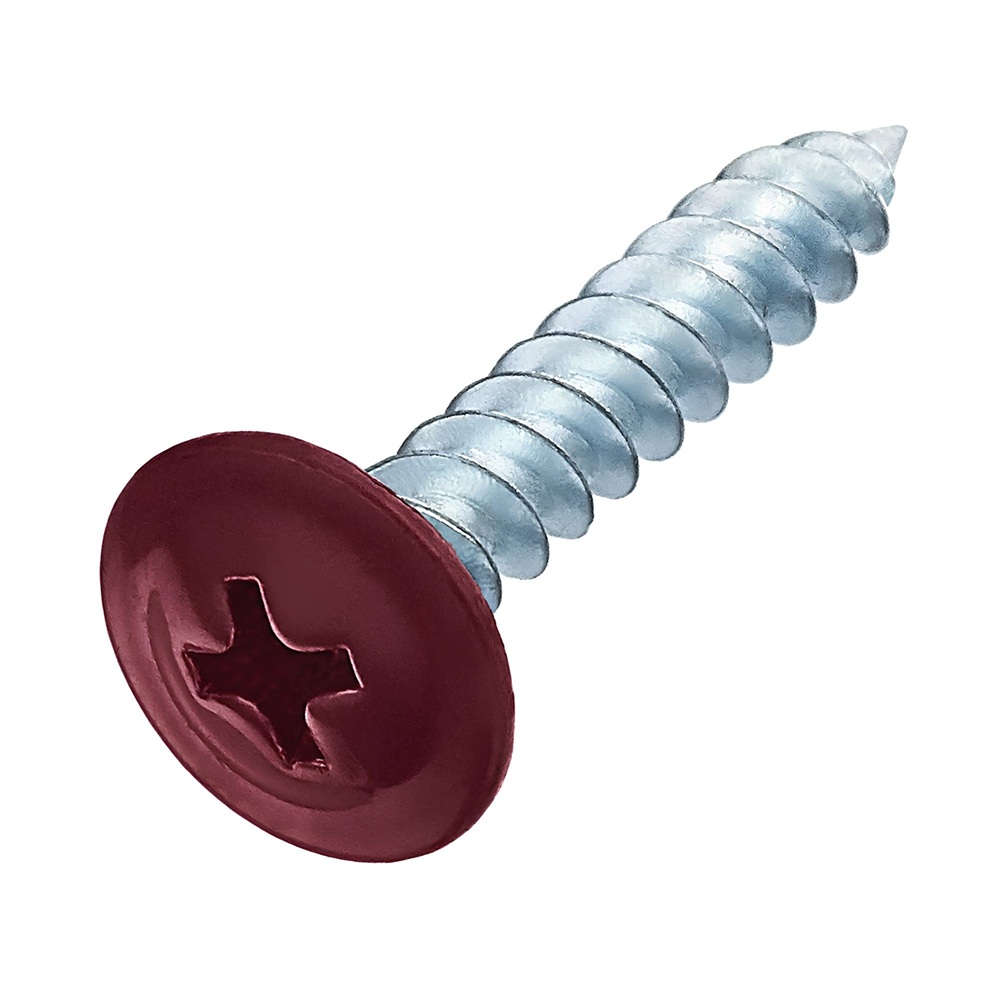 Саморез прессшайба 4,2х19 мм острый RAL 3005 30 шт