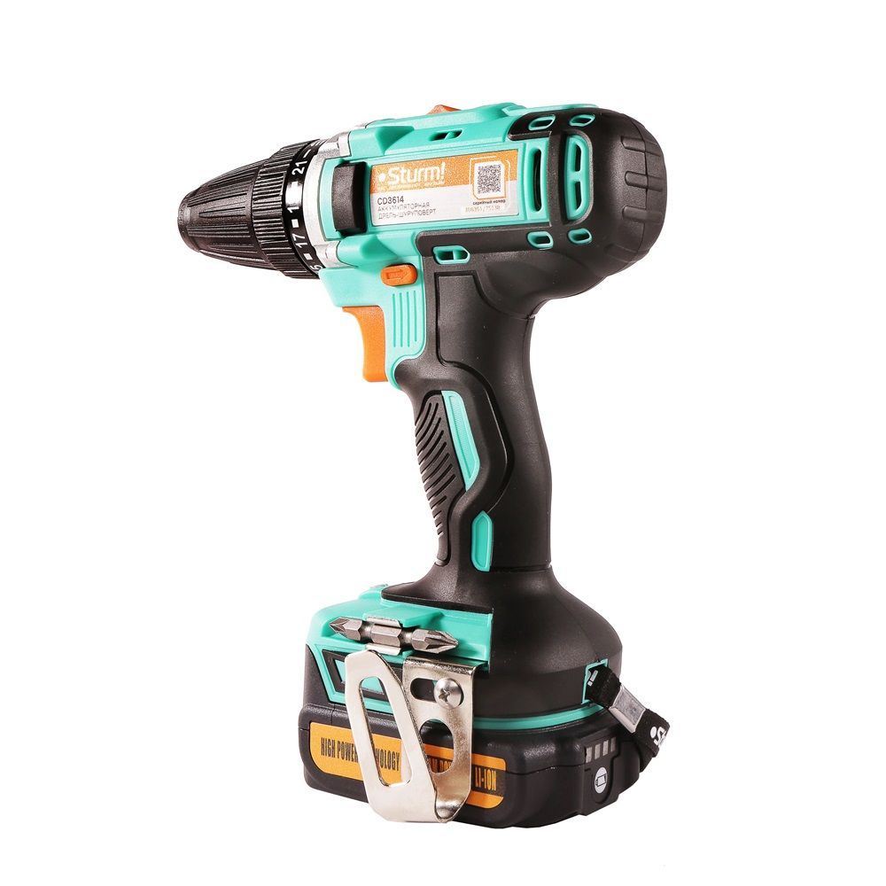 Дрель-шуруповерт аккумуляторная Sturm CD3614 14В 2х2Ач 28 Нм кейс