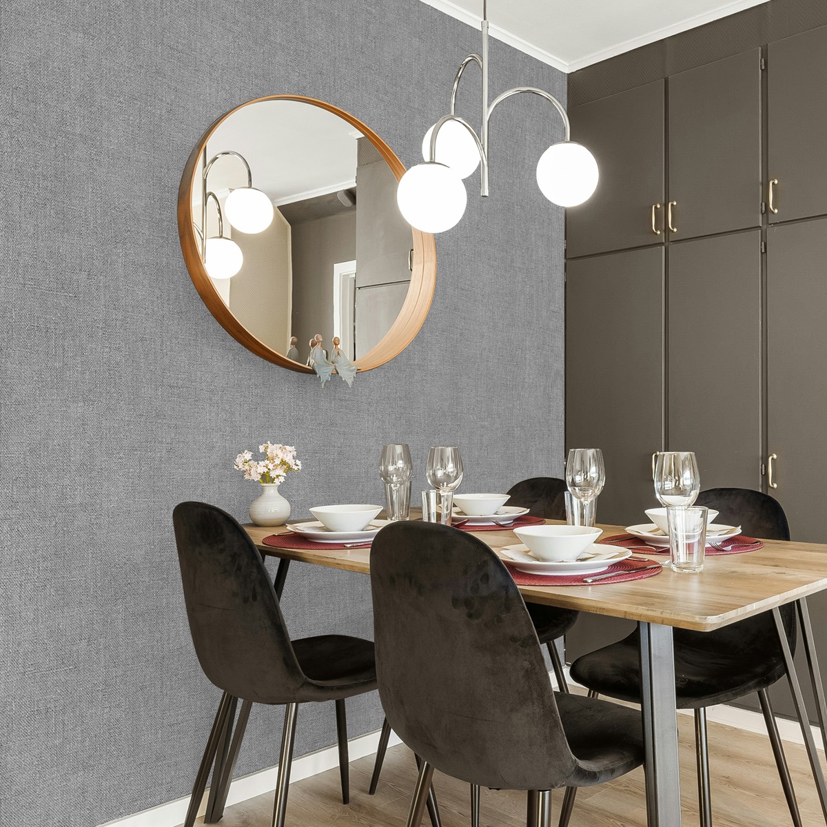 Обои Green Walls Valheim С40 4151 06 серо-бежевые рогожка 1,06х10,05 м