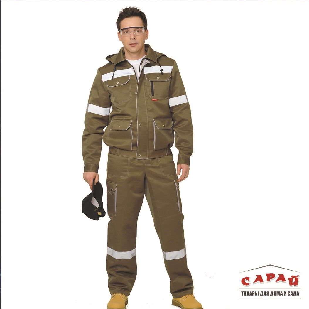 Костюм Титан куртка, п/комб ткань Crown-230 хаки СОП р.96-100/170-176