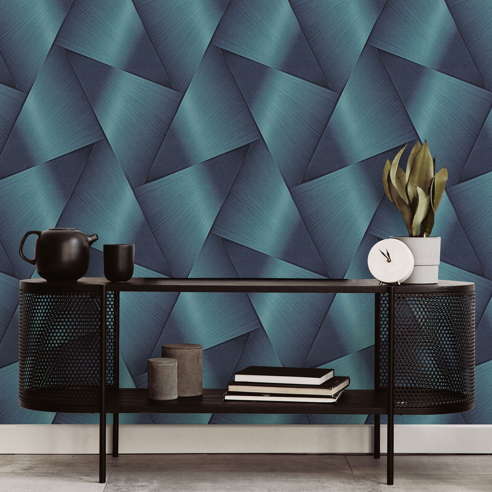 Обои Euro Decor Halo 7342-09 синие геометрия 1,06х10 м