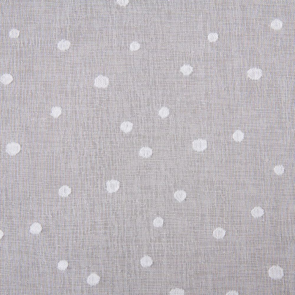 Ткань для штор Тюль лен Спот белый с утяжелителем