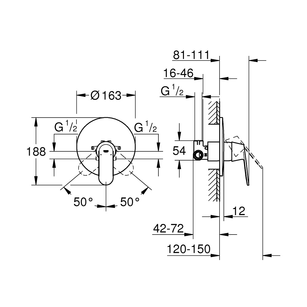 Смеситель для душа встраиваемый Grohe Eurosmart Cosm 32880000