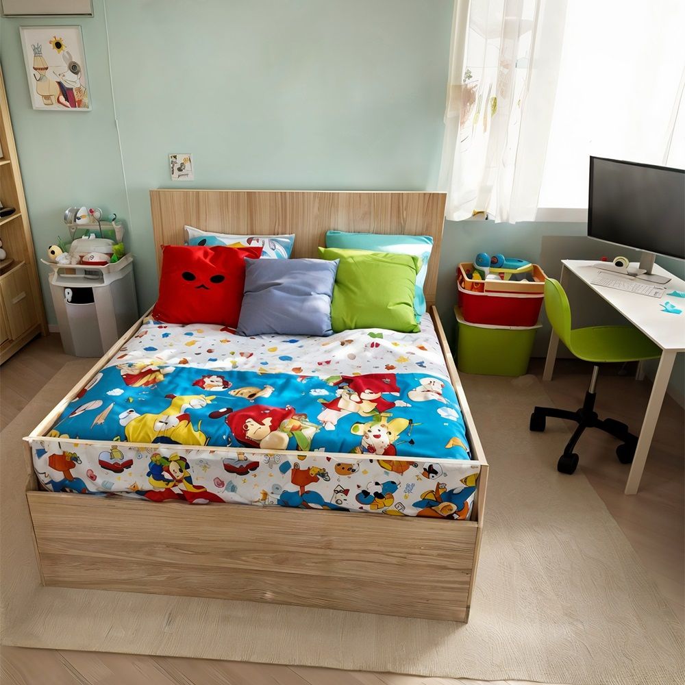 Кровать №2 900х2000 мм Дуб Сонома светлый